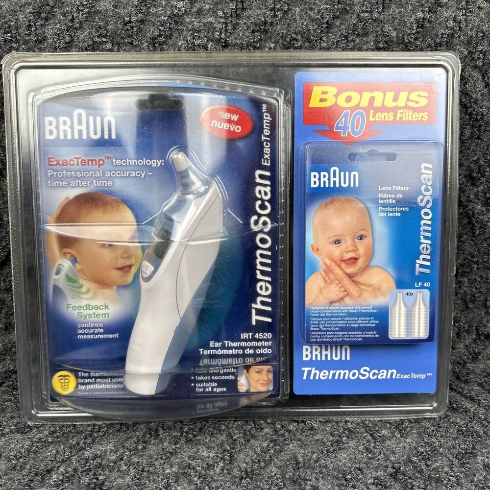 Braun ThermoScan IRT 4520 Ear Thermometer With 40 Lens Filters Professional